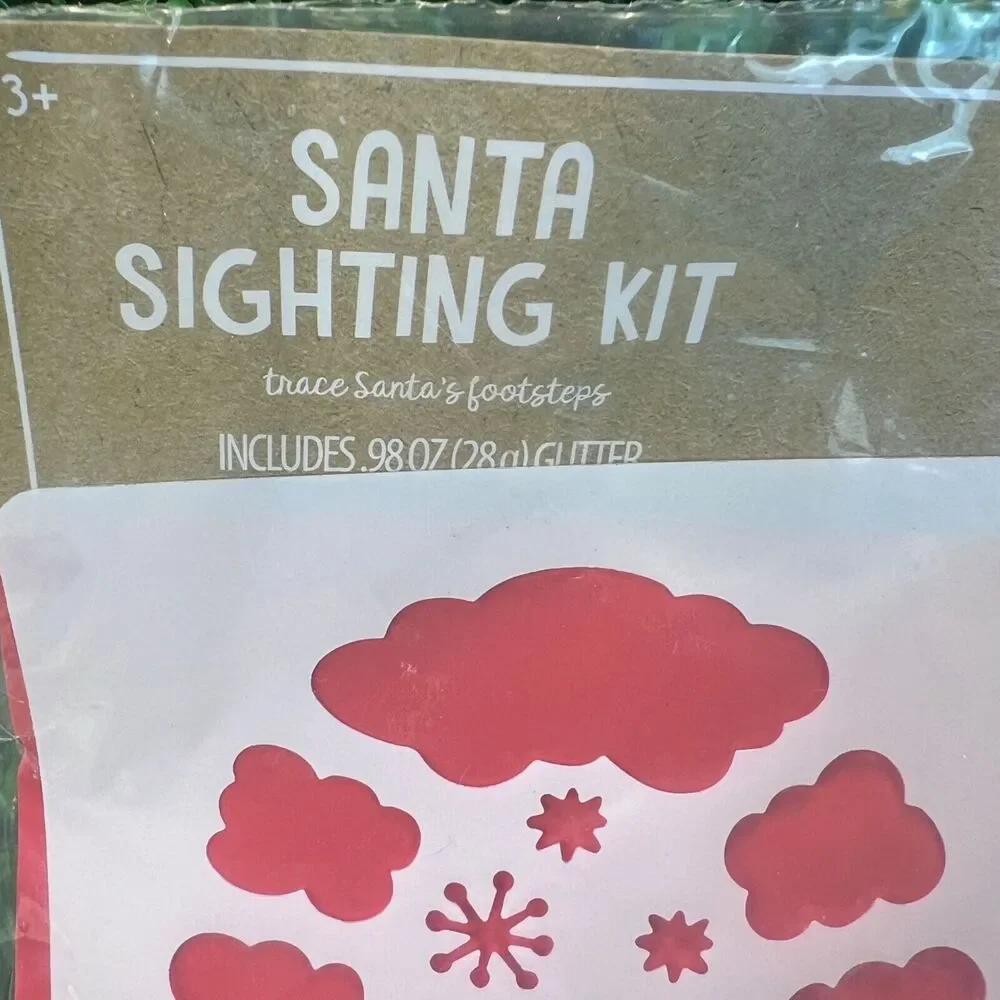 New Target Bullseye Christmas Santa Sighting Kit Boot Stencil Glitter Bell NWT